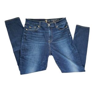 7 For All Mankind Dark Blue Skinny Jeans